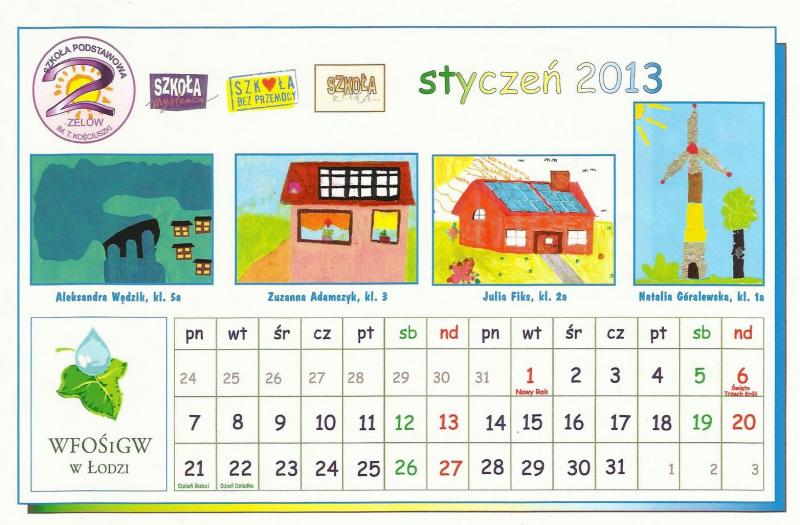Kalendarz Szkolny 2013 styczeń