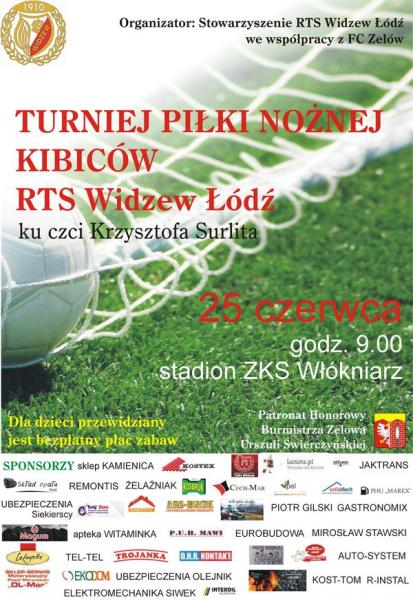 plakat turnieju kibiców widzewa